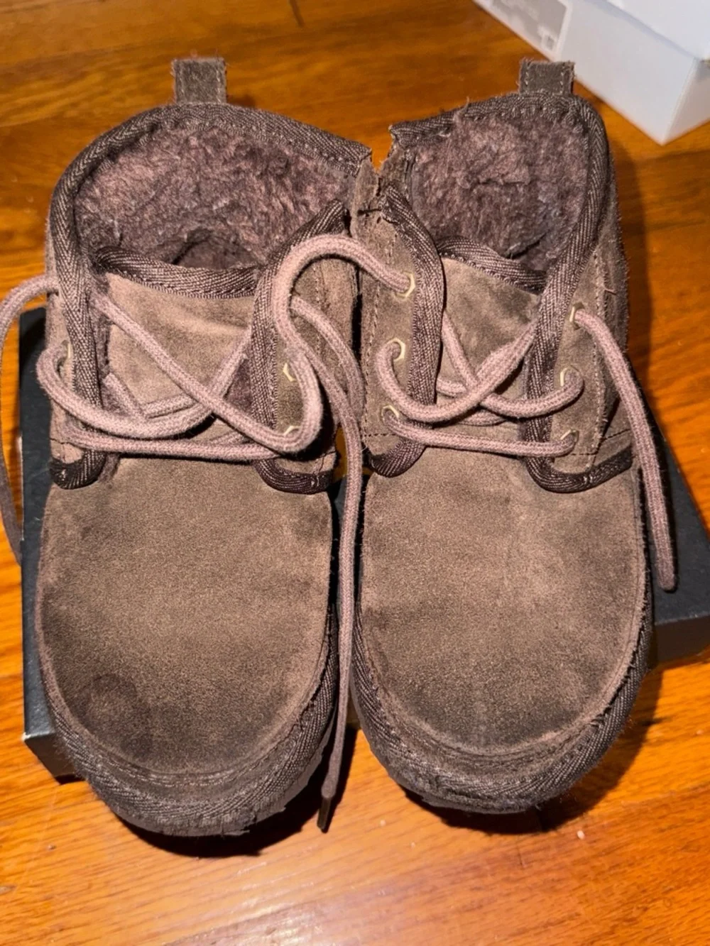 UGG Kids Chocolate Brown Suede Lace-Up Bootie